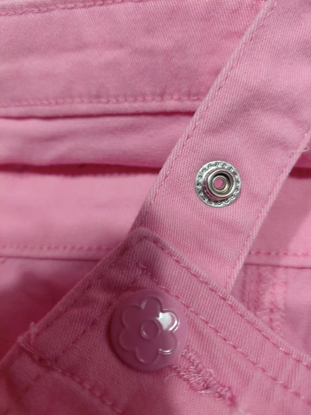 Garanimals Pink Short Girls' Overalls with Embroidered Pocket Motifs
